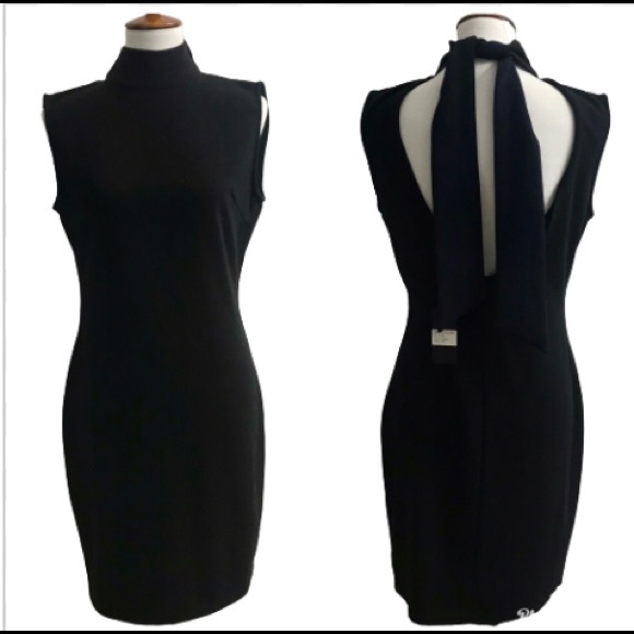 NEW Storm & Marie ‘Samuel’ Mock Neck Sleeveless Little Black Dress L - Picture 3 of 8